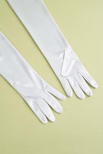 White 1920s Party Lengthen Gloves